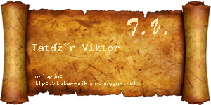 Tatár Viktor névjegykártya
